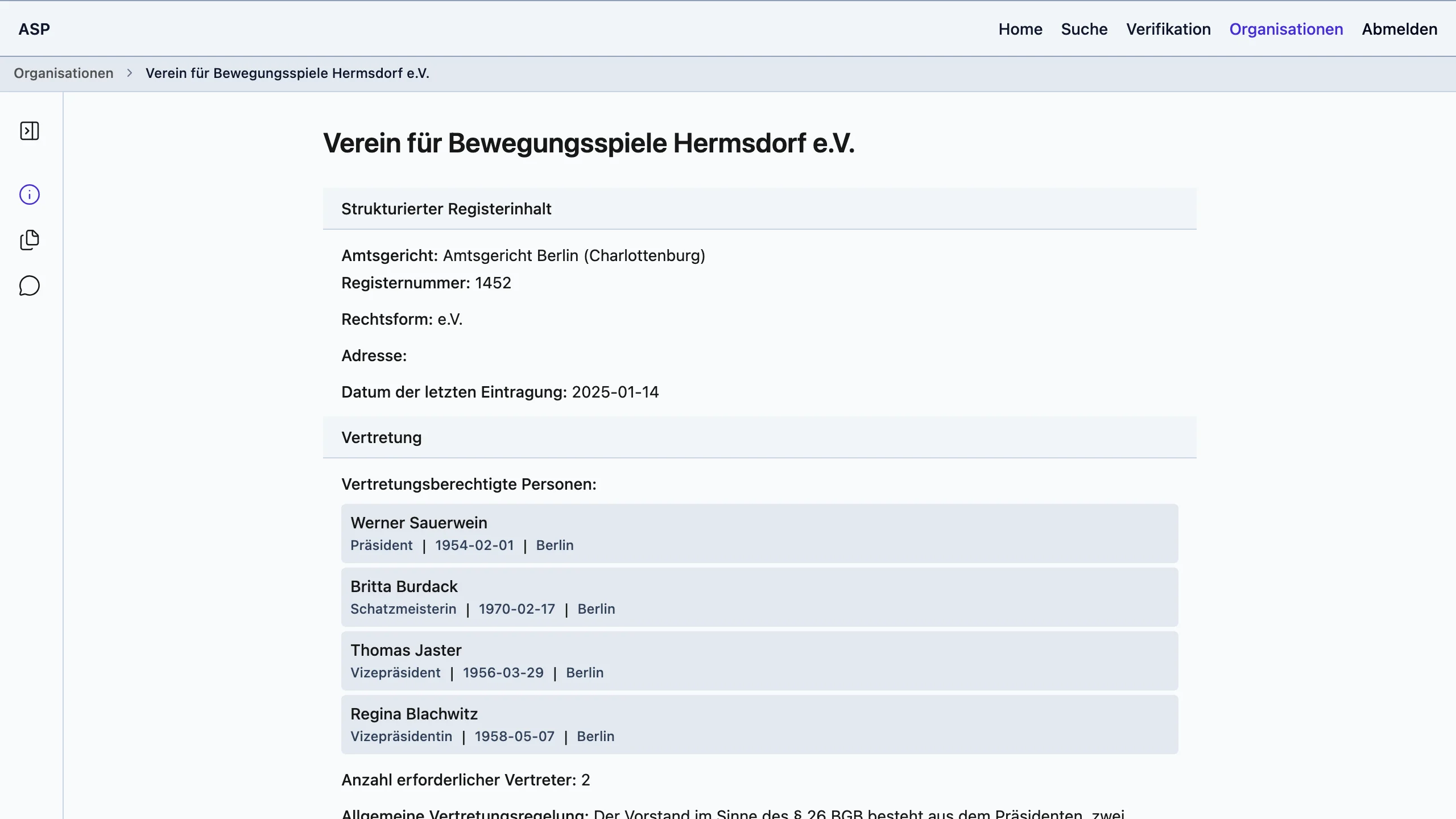 Organisation Übersicht