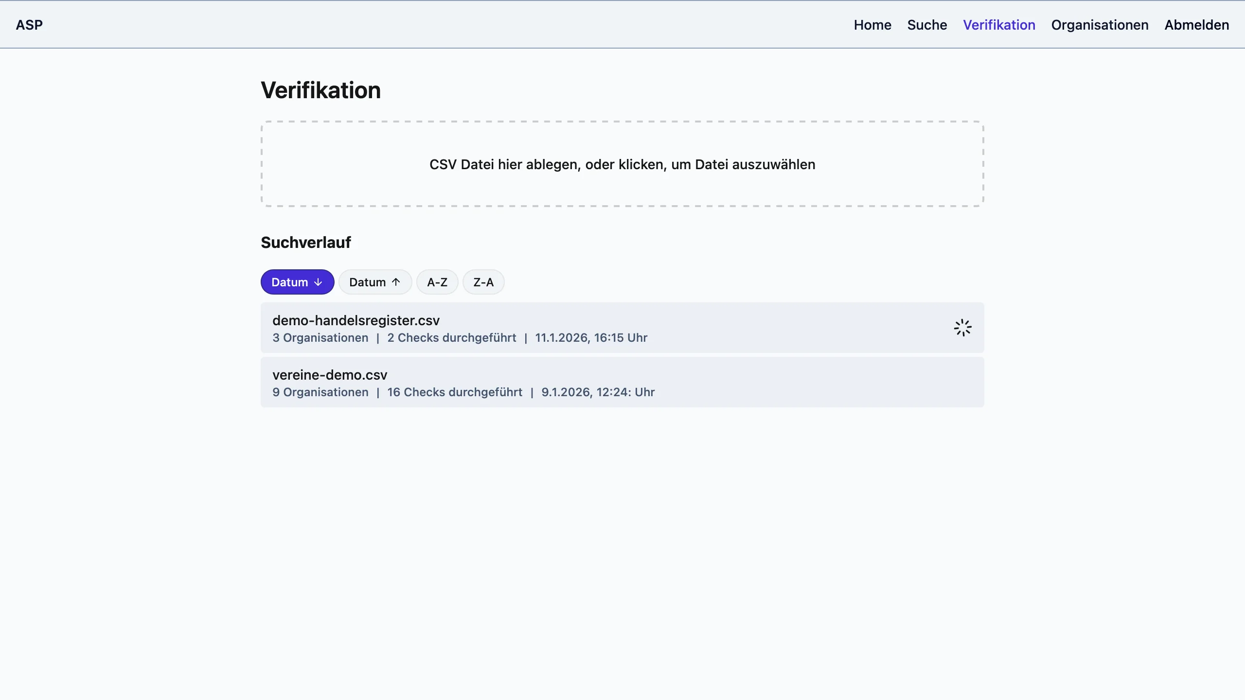Verifikation starten